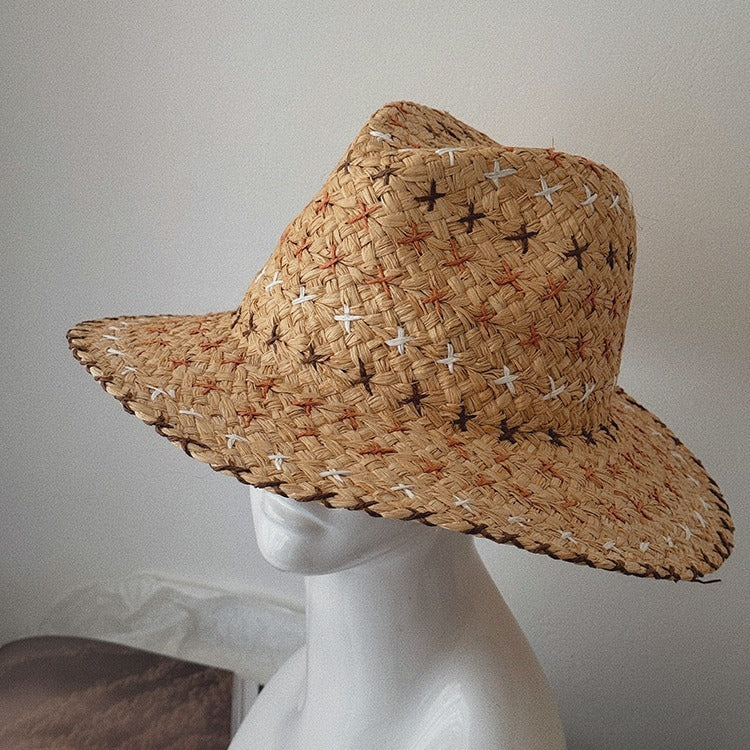 Retro Western Cowboy Style Straw Hat