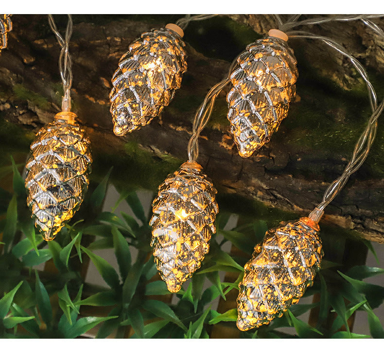 Christmas Pine Cone Simulation String Lights