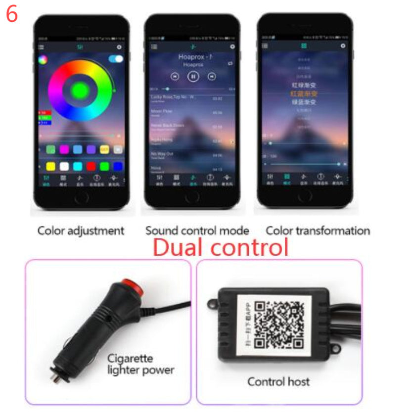 Car Fiber Optic Ambient APP Rhythm Light