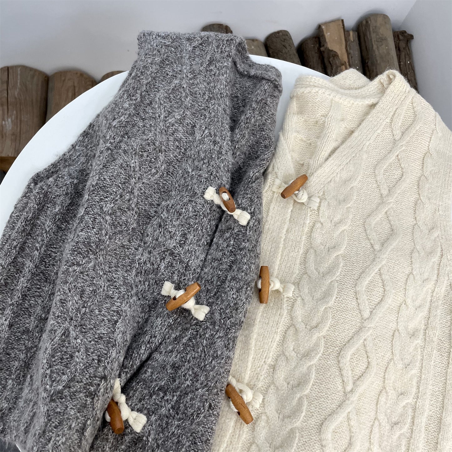 Retro Horn Button V-neck Sweater Vest