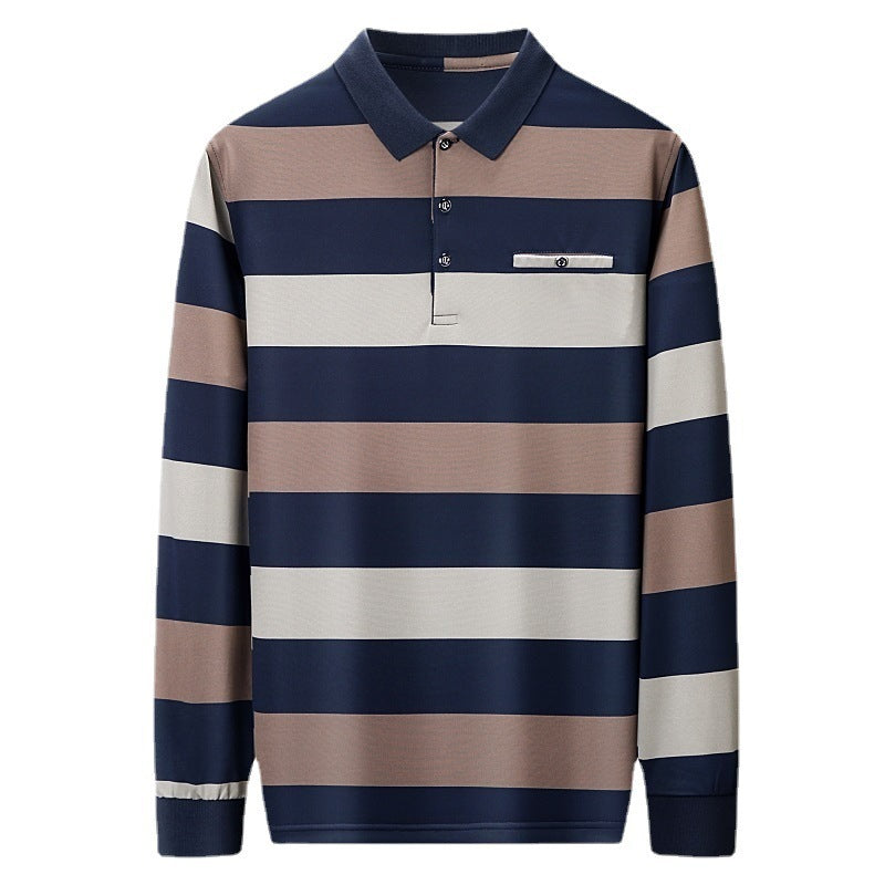 Fashion Colorblock Striped Long Sleeve T-shirt