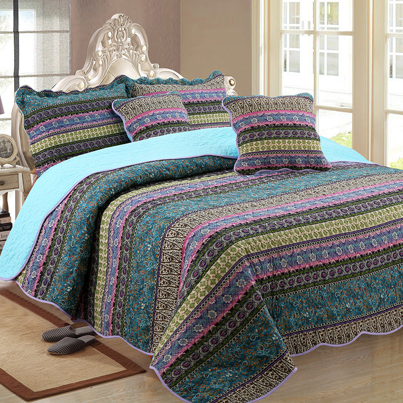 Three-piece Cotton Linen Wash Quilt Set