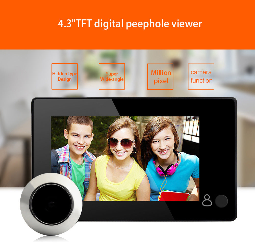 Hidden Electronic Cats Eye with 4.3 Inch Screen