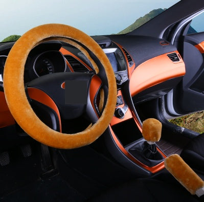 Winter Plush Wool Steering Wheel Cover