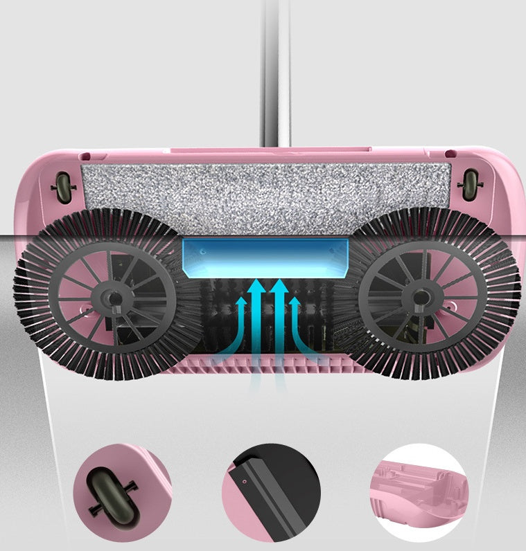 Hand Push Sweeper All In One Broom Mop Dustpan Floor Cleaner