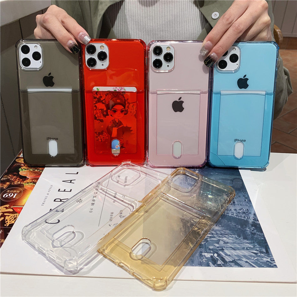 Apple Transparent Card Holder Phone Case