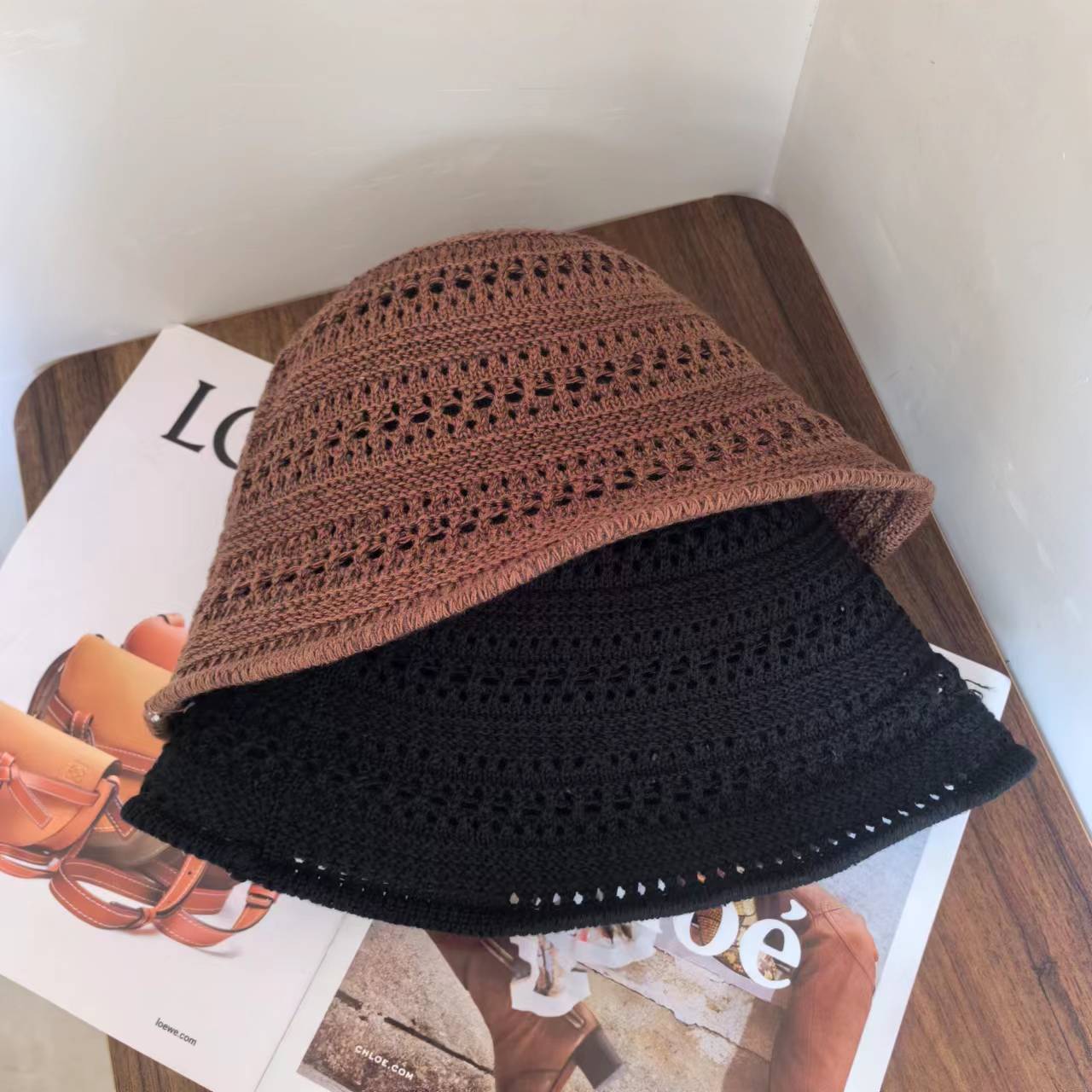 Women's Korean-style Sun Hat Knitted Hollow-out