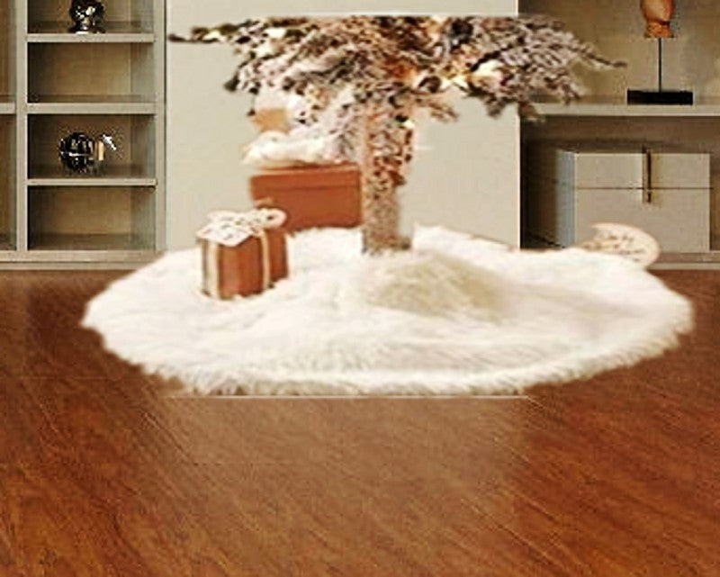 White Plush Christmas Tree Skirt 78cm 90cm 122cm