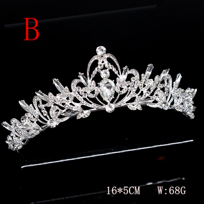 Vintage Pearl Rhinestone Crown Headband for Women - Alloy Hair Accessory Available in 7 Colors