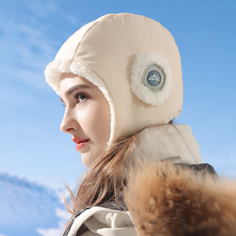 Down Plush Windproof Waterproof Winter Hat