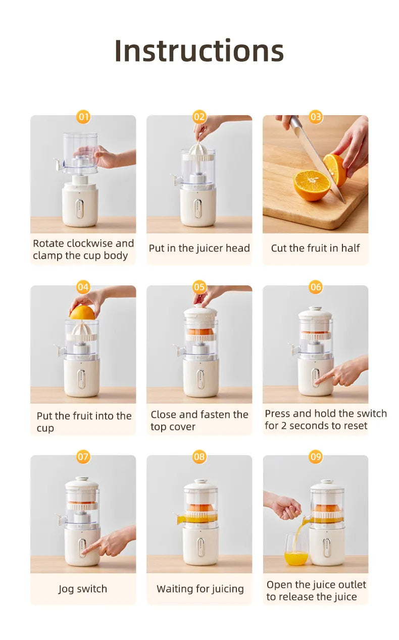 Wireless Electric USB Juicer Fruit Squeezer