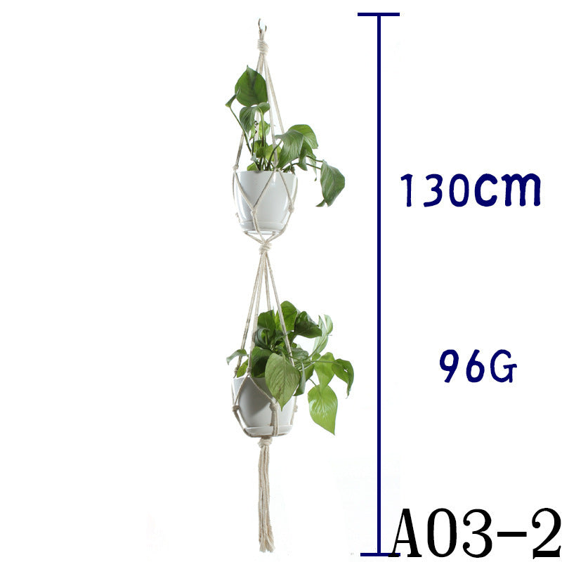 Beige Cotton Rope Plant Hanger