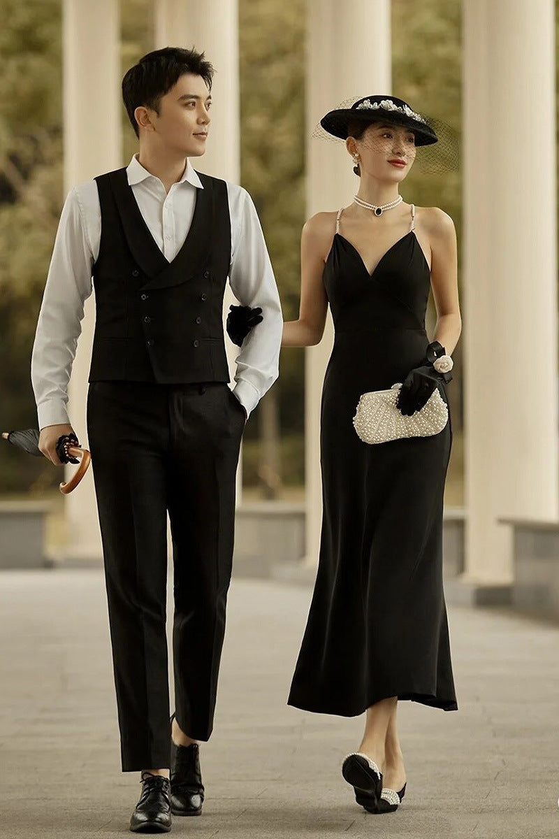 Women's Retro Black Evening Dress Gloves