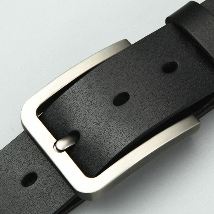 Cowhide Pin Buckle Men's Single-layer Leather Belt