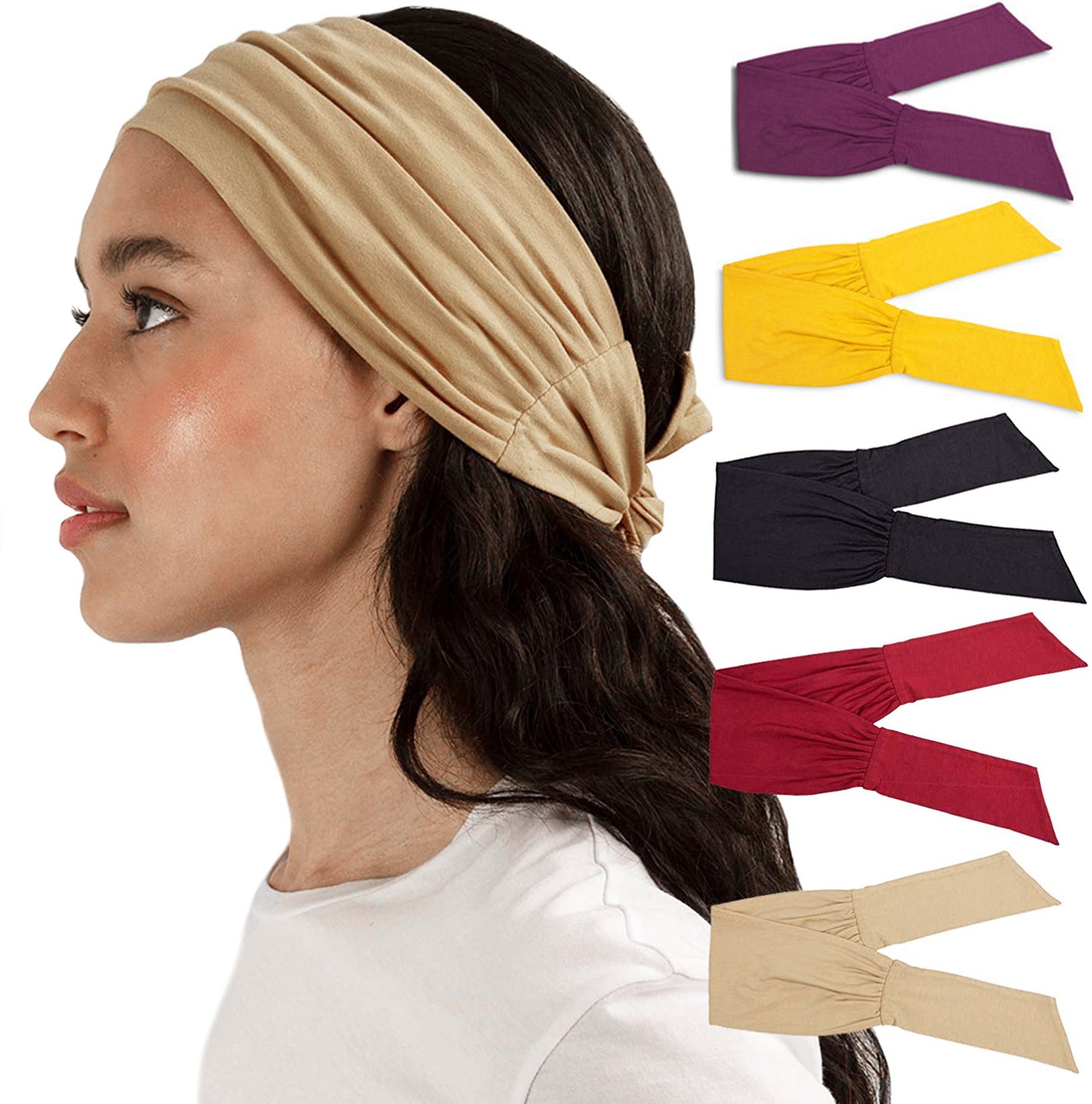 Knotted Yoga Sports Head Band Elastic Bandana