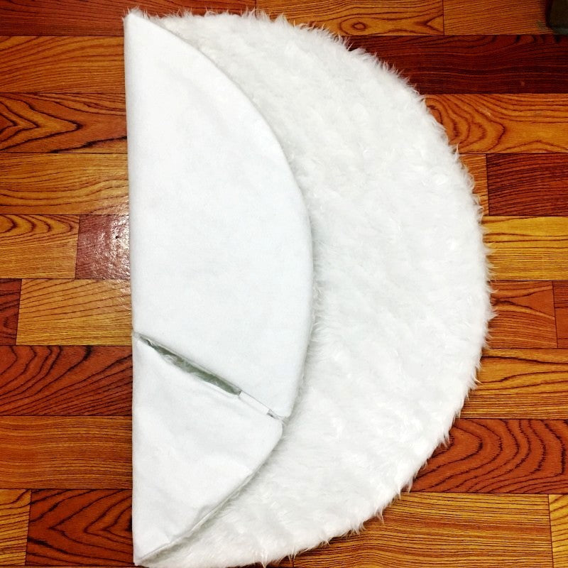 White Plush Christmas Tree Skirt 78cm 90cm 122cm