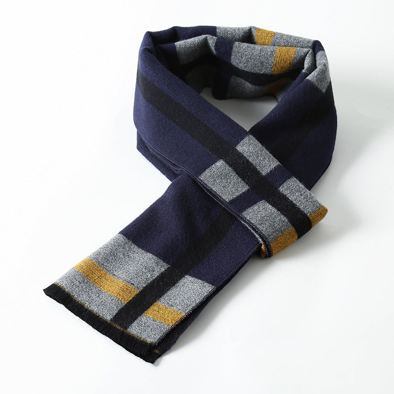 Simple Plaid Artificial Cashmere Warm Scarf