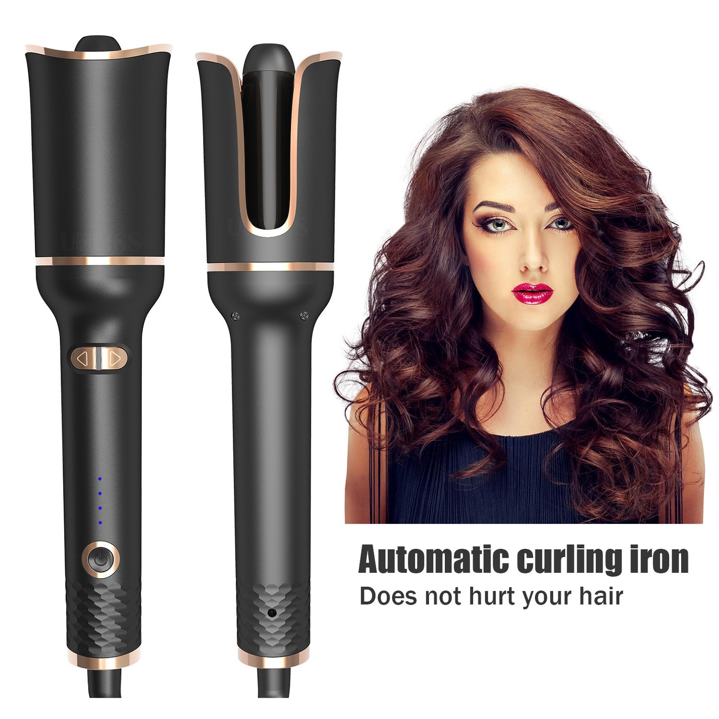 Black Automatic Spiral Curling Iron