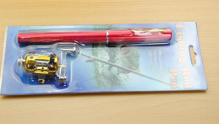 Mini Ice Fishing Pen Rod with Drum Set