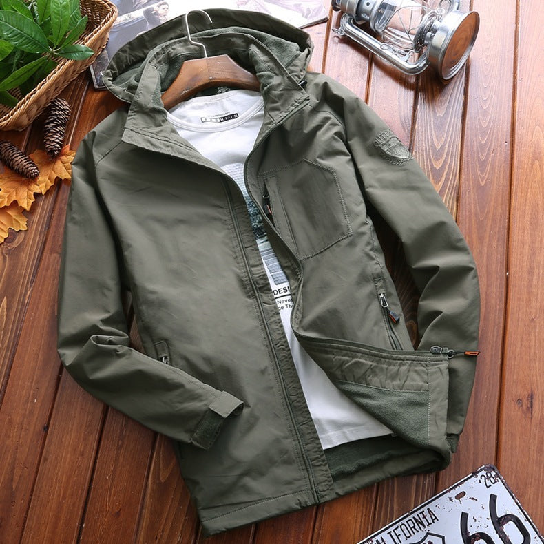 NIANJEEP Men's Outdoor Velvet Jacket