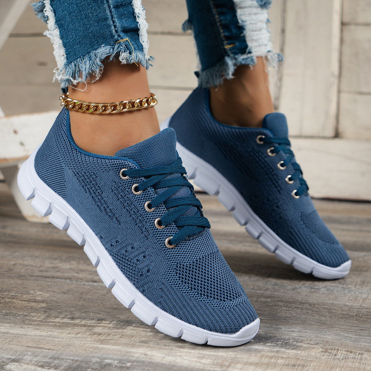 Blue Fashion Soft Bottom Running Shoes