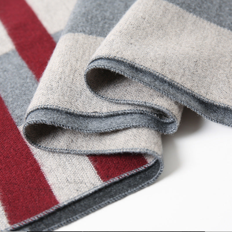 Simple Plaid Artificial Cashmere Warm Scarf