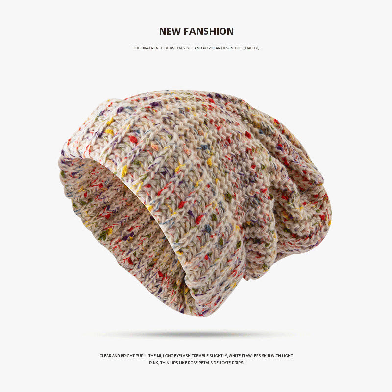Women's Mixed Color Thermal Knitting Sleeve Cap