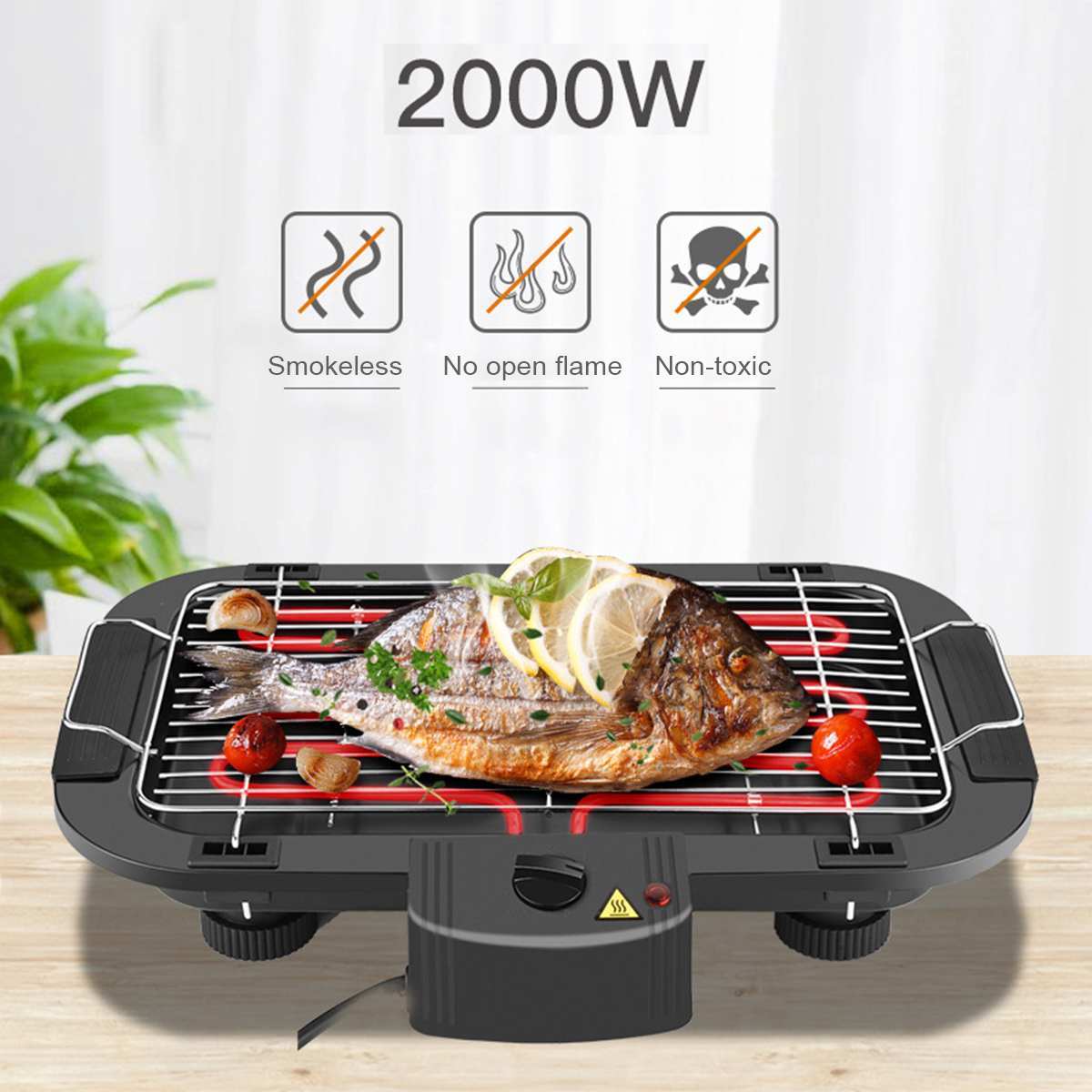 Smokeless Household Electric Barbecue Grill