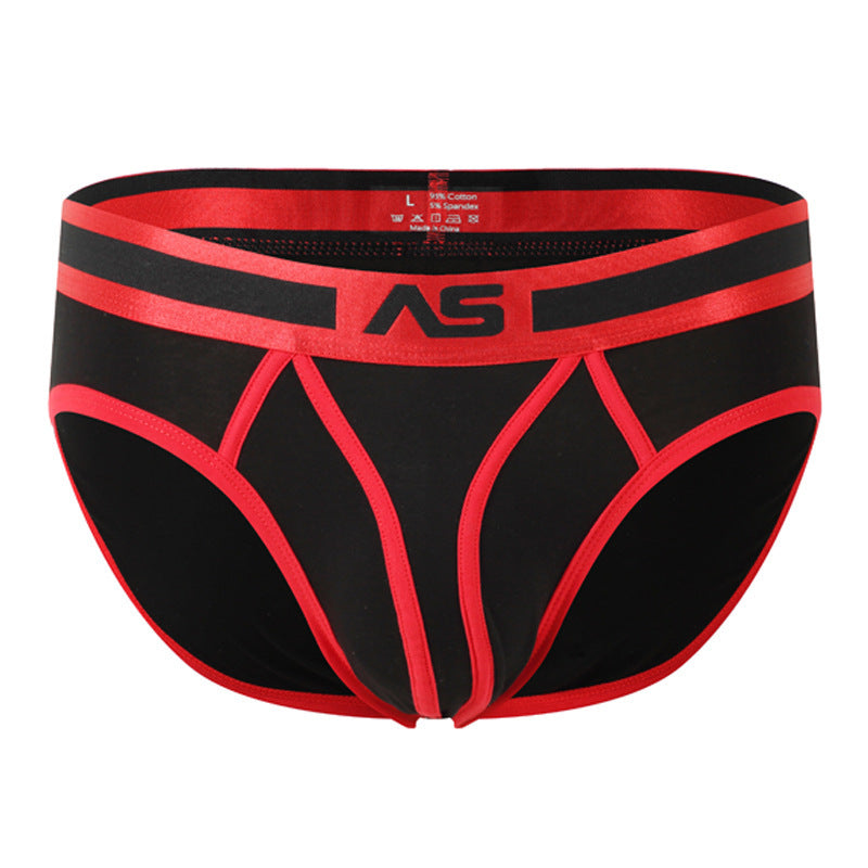 Men's Color Matching Low Waist Briefs