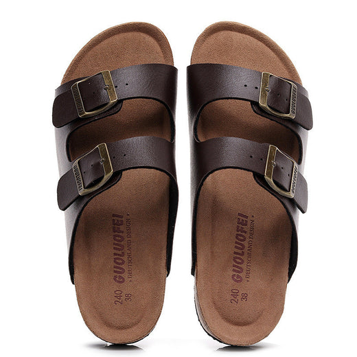 Sandals And Slippers With Double Buckle