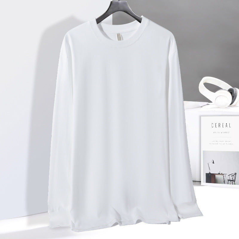 Cotton Loose Round Neck Long Sleeve T-shirt Bottoming Shirt For Men