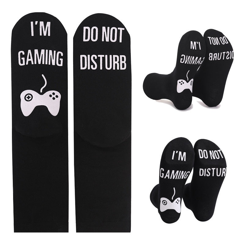 Men's Pure Cotton Letter Printing Tube Socks