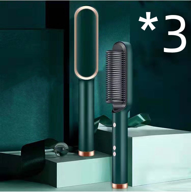 2 In 1 Hair Straightener Hot Comb Curling Brush