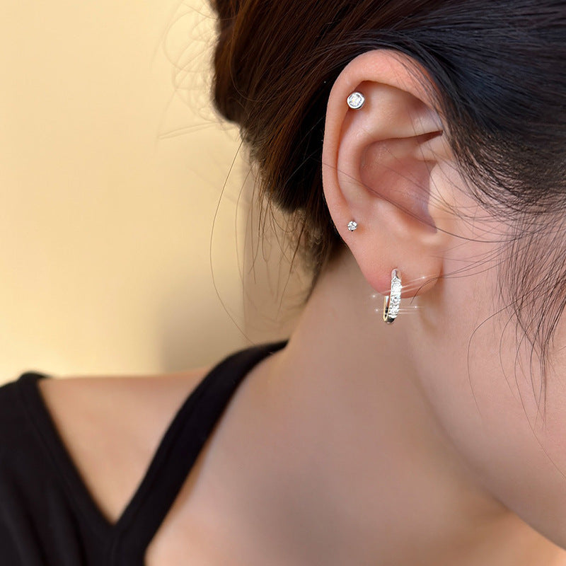 Geometric Rhinestone Zircon Simple Ear Clip