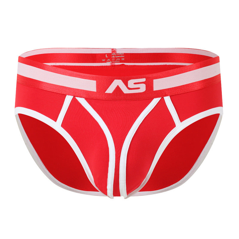 Men's Color Matching Low Waist Briefs