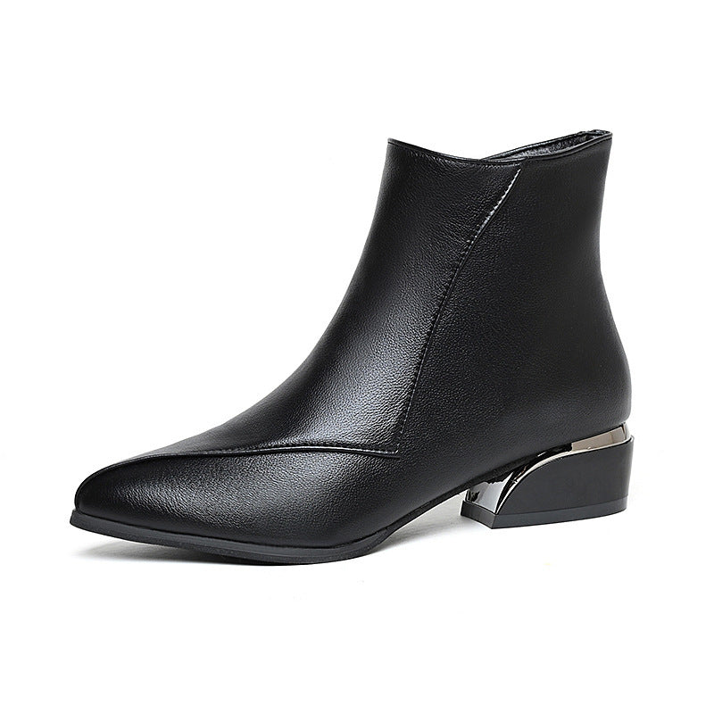 British Style Chunky Heel Martin Boots