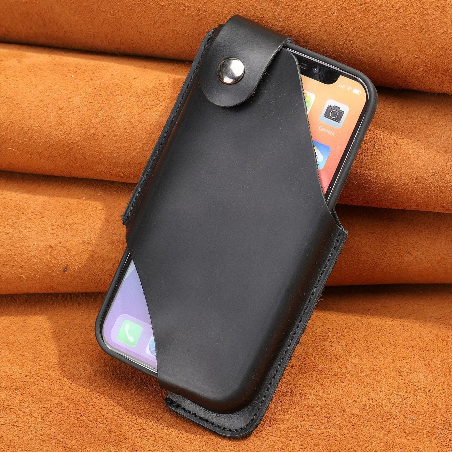 Simple Cowhide Phone Crossbody Bag