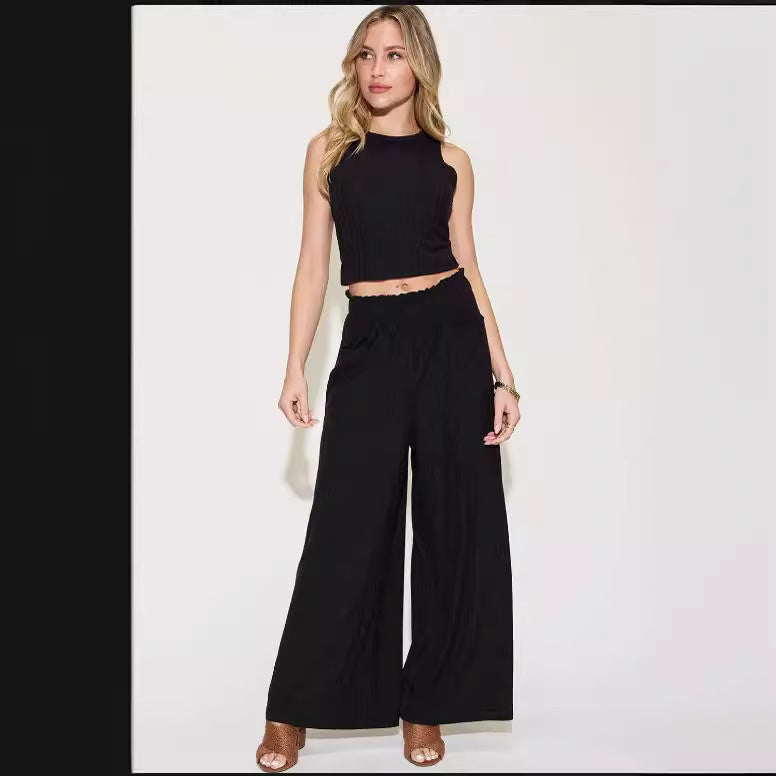 Outstation Fashion Casual Vest Wide Leg Pants Suit