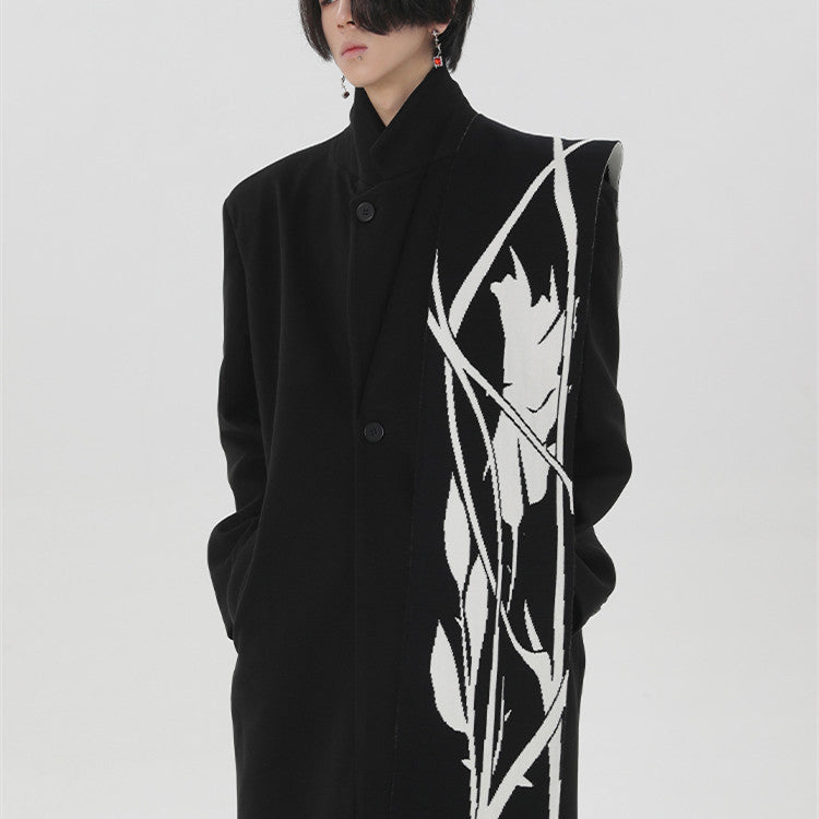 Hand-painted Thorn Rose Angora Winter Scarf