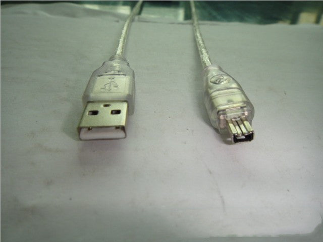 Transparent White USB AM to 4P Cable