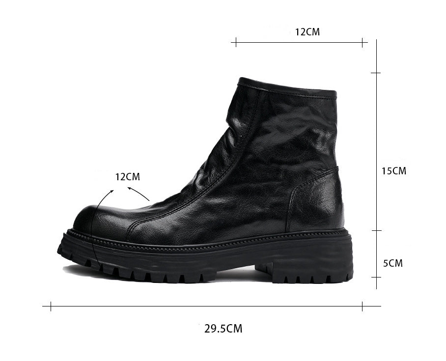 Short Men's High-top Platform Worker Boots