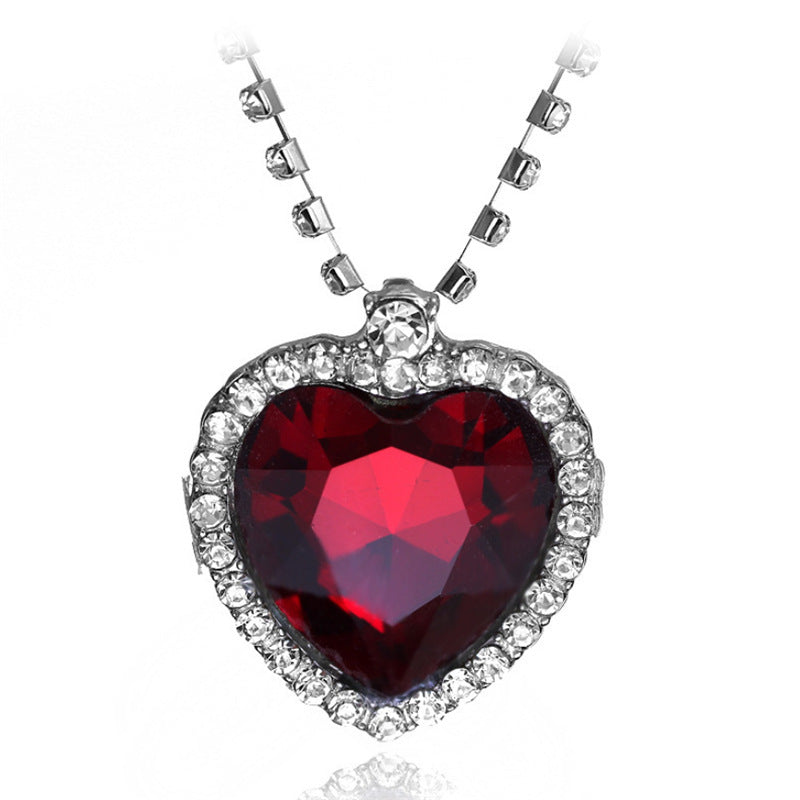 Love Sweater Chain Crystal Heart Titanic Ocean Girl