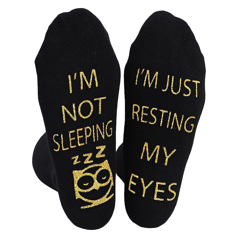 Creative Foot Letter Non-slip Knee-high Sports Socks