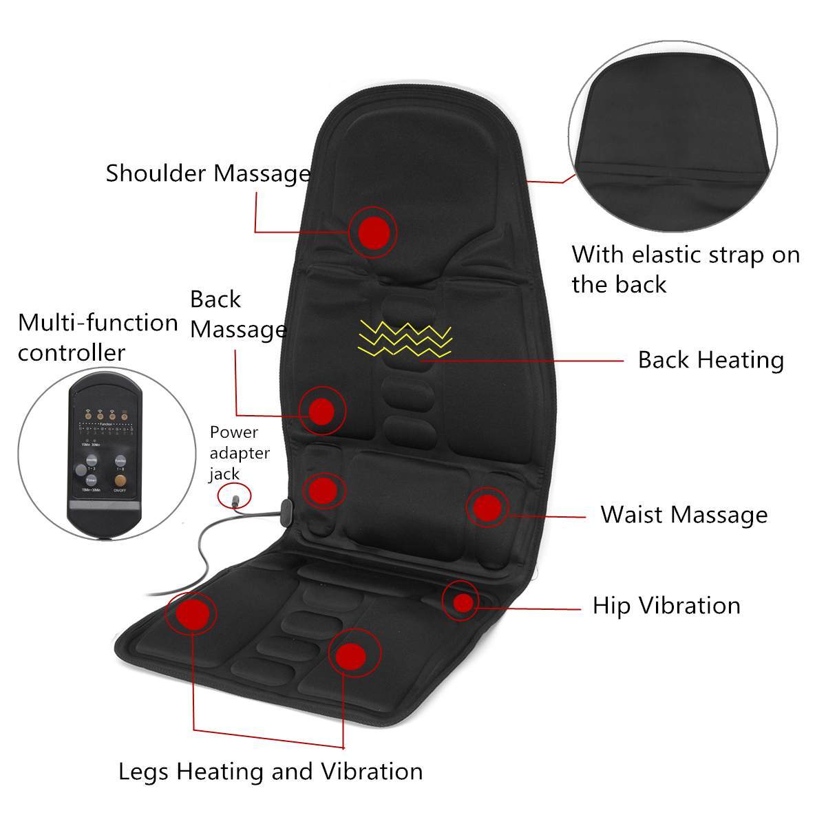 Car Massage Cushion Dual Use Vibration Chair