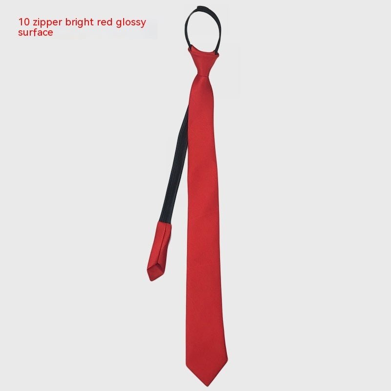 Men's Zipper Korean Style Pure Color Tie