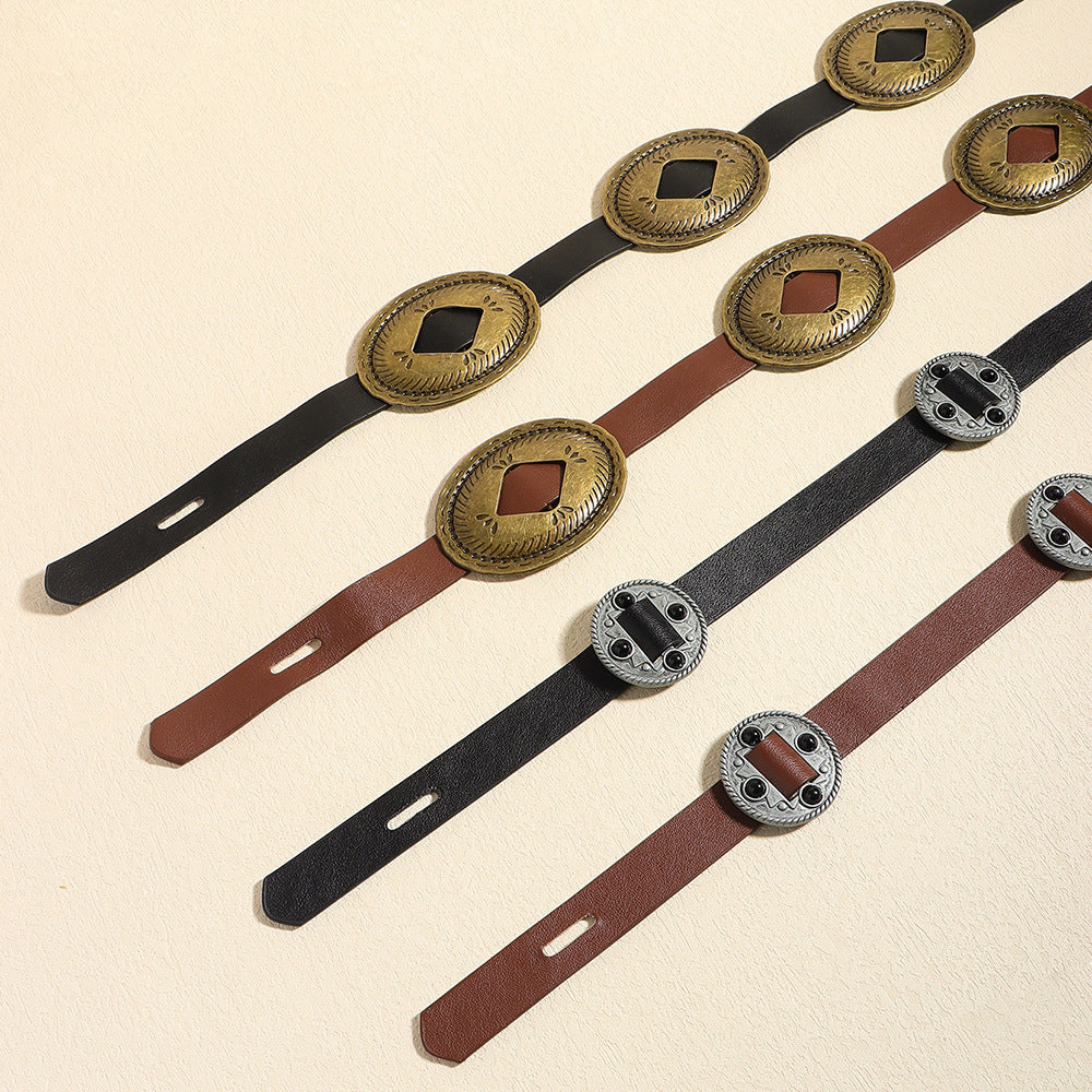Retro Ethnic Style Metal Carved Belt