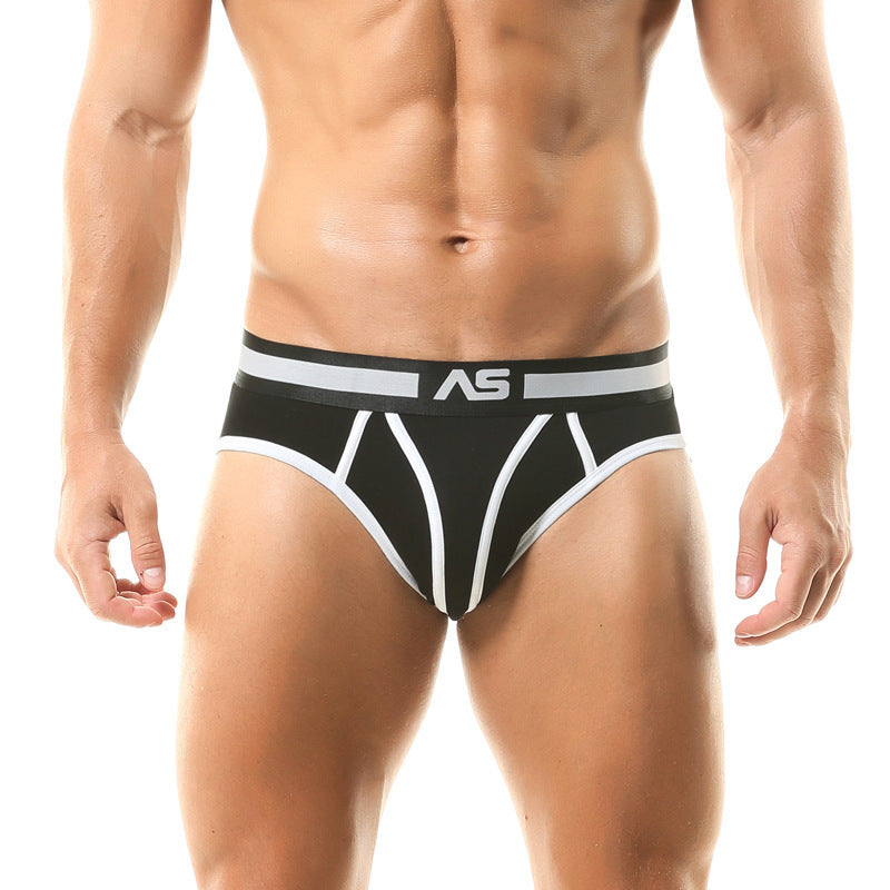 Men's Color Matching Low Waist Briefs