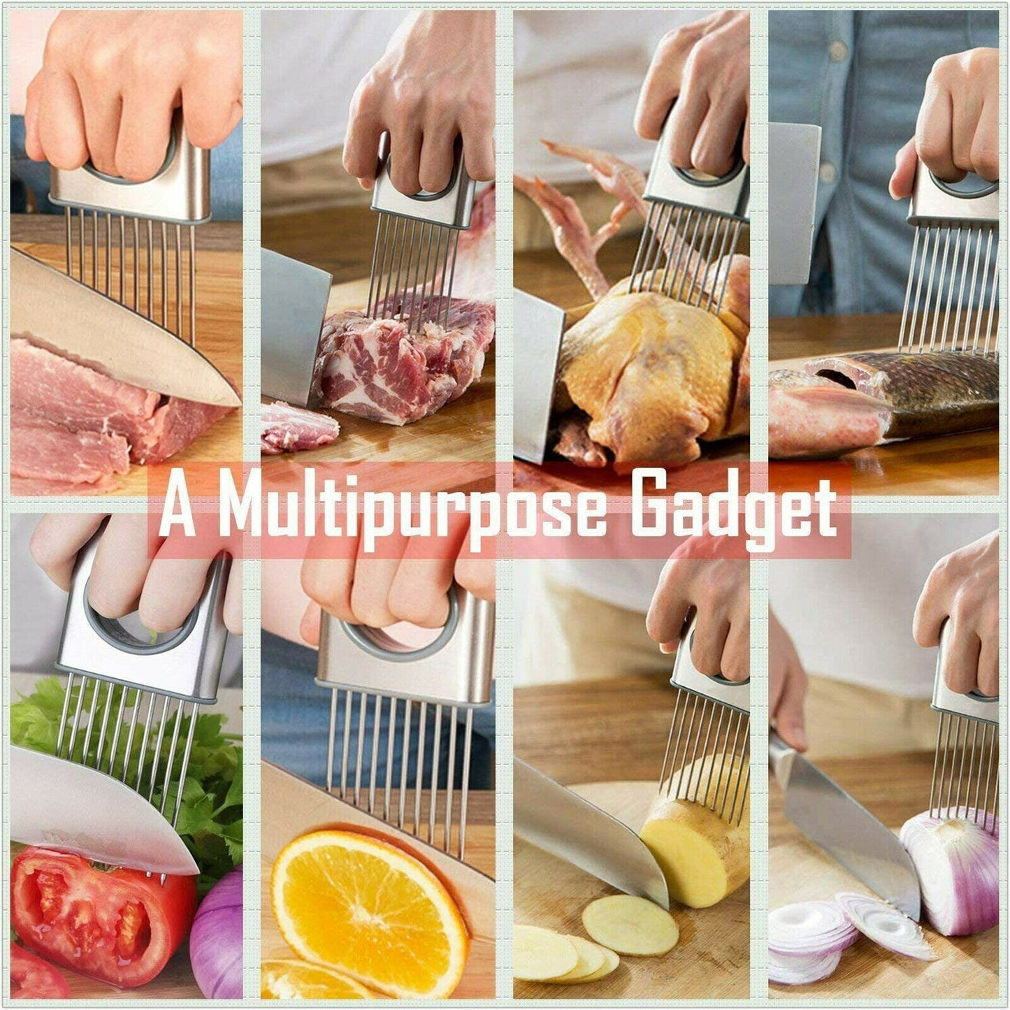 Stainless Steel Onion and Tomato Holder Slicer