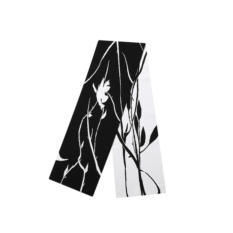 Black White Floral Special-interest Design Scarf