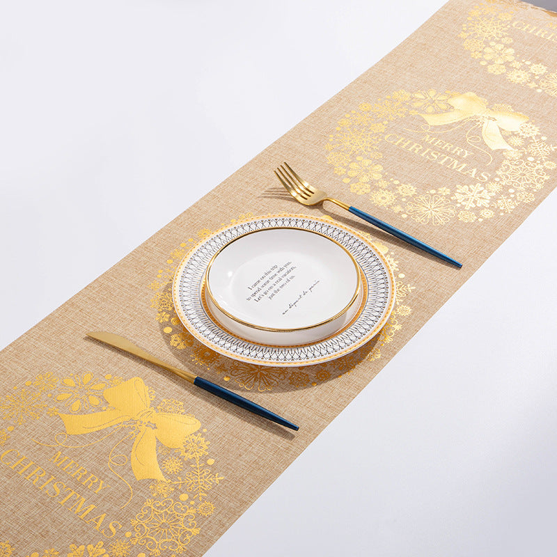 Christmas Elk Snowman Table Runner Decor